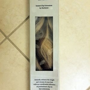 Human hair clip in extensions brown and blond